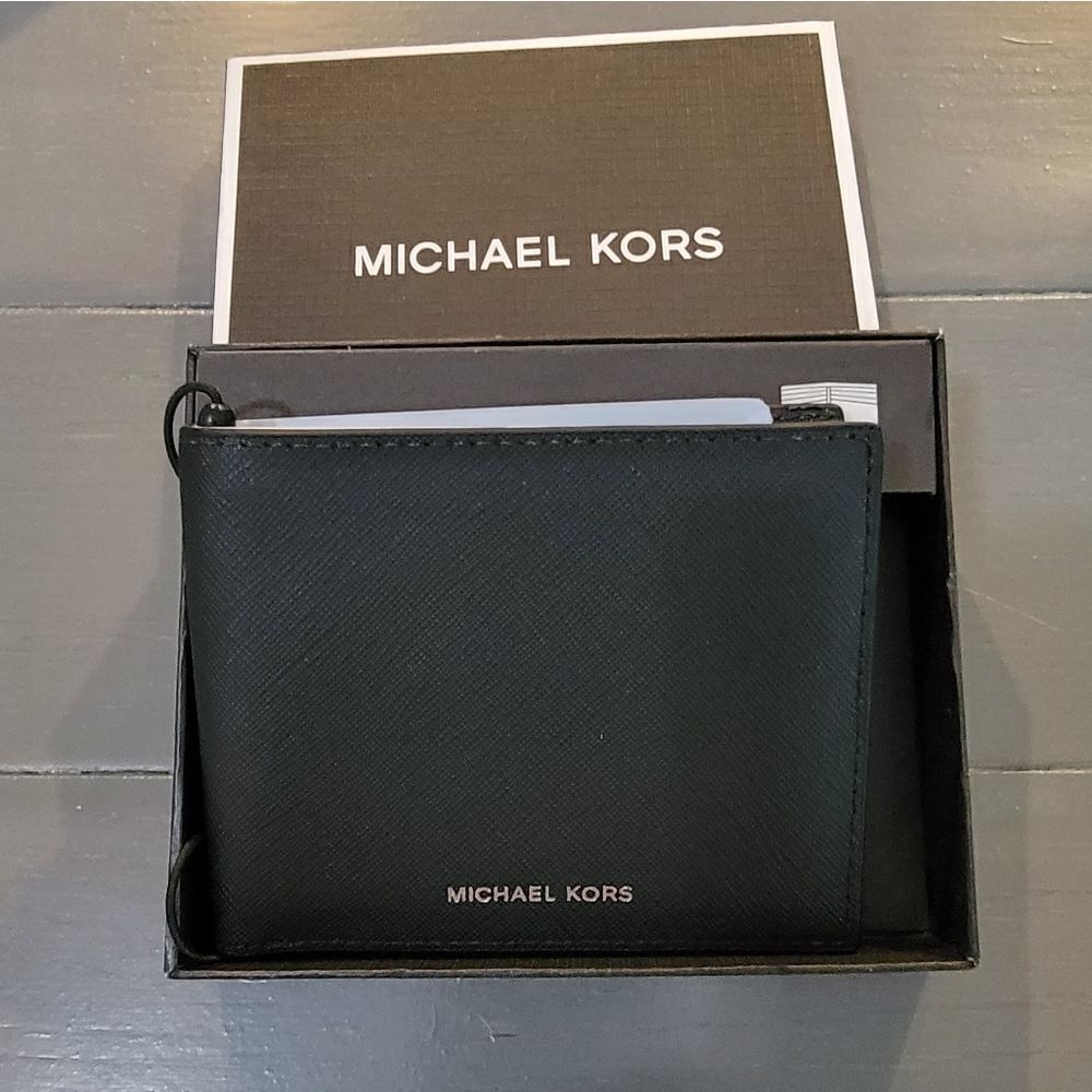 ššALERT Michael Kors Men's BlackāJet Set Signature Andy Billfold Pocket - Picture 2 of 15